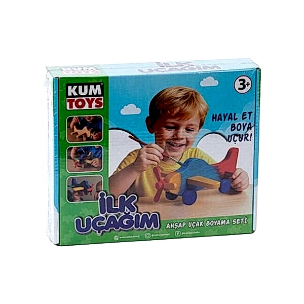 KM5869 KUMTOYS İLK UÇAĞIM AHŞAP BOYAMA SETİ