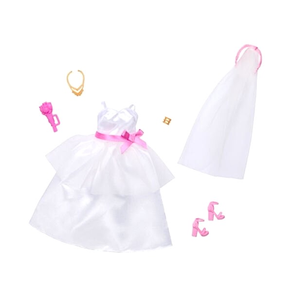 HWV76 Barbie + Ken Fashion - Gelin Aksesuarları (Bebekler ürüne dahil değildir.)