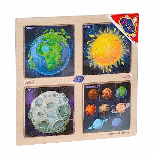 ONY-343/344/345/346 Ahşap Eğitici 4'lü Puzzle -Onyıl