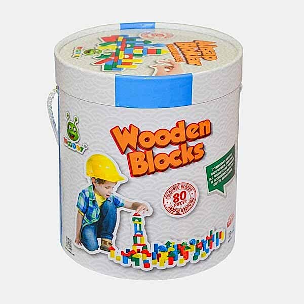 KR014 Woodoy 80 Parça Büyük Kovalı Bloklar