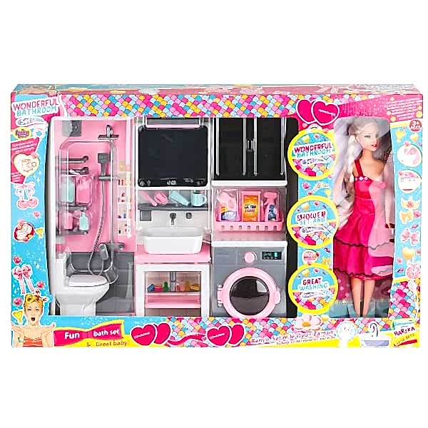 OYD-02393 Bebek ile Banyo Seti Oyun Zamanı -Oydaş Oyuncak