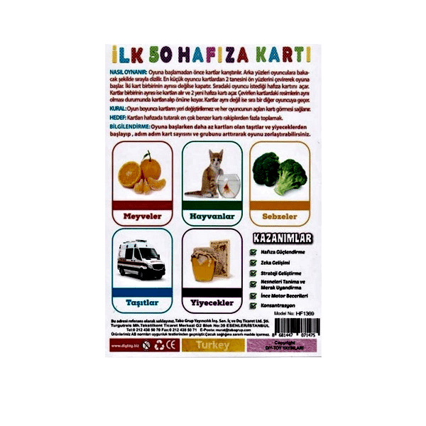 1475 İLK 50 HAFIZA KARTLARI (MEMORY GAME )