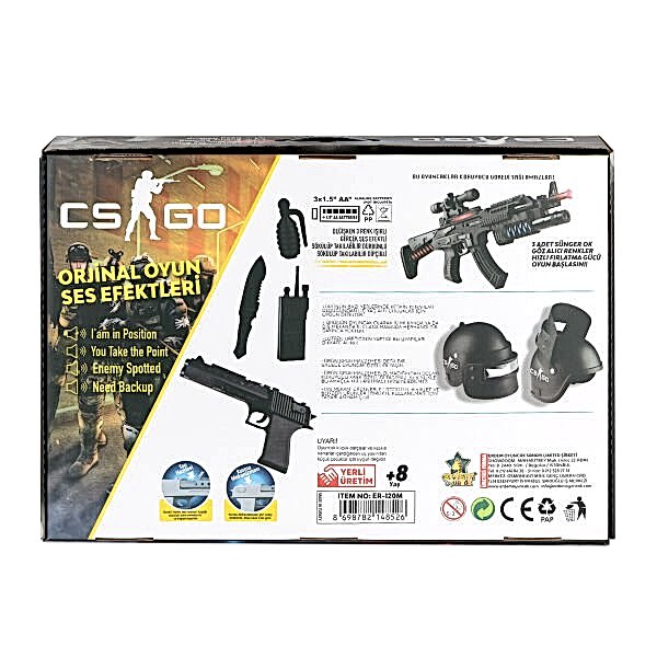ER-120M CS Go Kask ve Silah Oyun Seti -Erdem Oyuncak