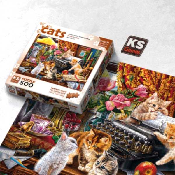 20052 Kittens in the Writer’s Office 500 Parça Puzzle