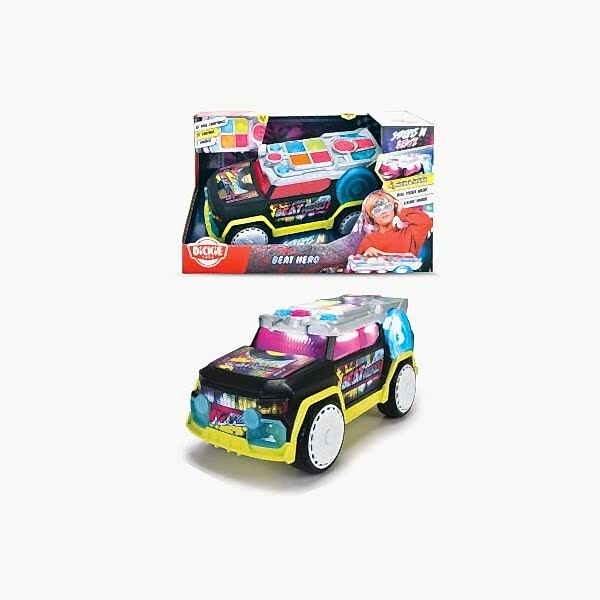 203767001 ''Dickie Beat Hero

freewheel, light, sound, music, 3 modes: free play-