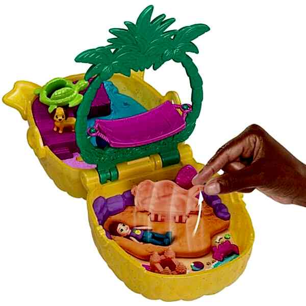 JFV00 Polly Pocket Ananas Köpekçik Plajı Mini Oyun Seti