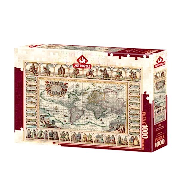 4584 Eski Dünya Haritası 1000 Parça Puzzle -Art Puzzle