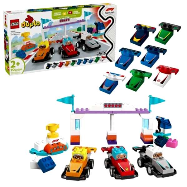 10445 Lego Duplo F1 Takımı Yarış Arabaları ve Sürücüleri 70  parça +2aş