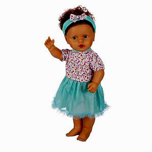 1060011 Lila Sesli Saçlı Et Bebek 60 cm