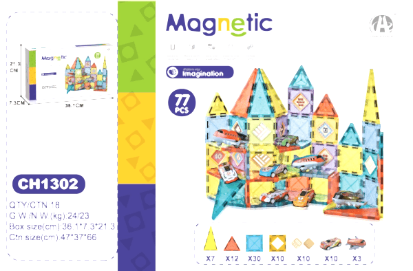 03-CH1302 5,5 CM MANYETİK BLOKLAR 77 PCS