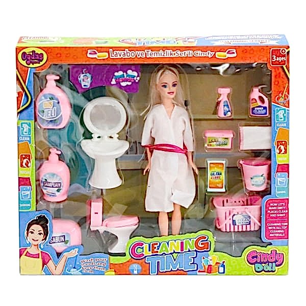 02452 Cindy Doll Bebek Lavabo ve Temizlik Seti  -Oydaş Oyuncak