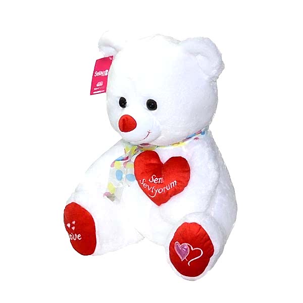 1030B Selay, Yumoş Ayıcık Beyaz 47cm