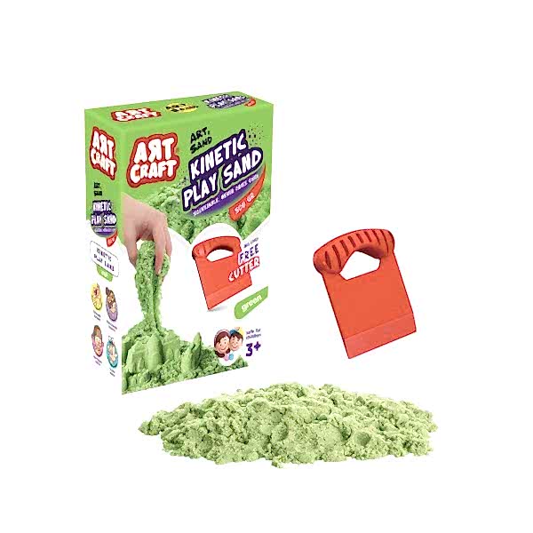 03687 AKSESUARLI YEŞİL KİNETİK OYUN KUMU 500 GR