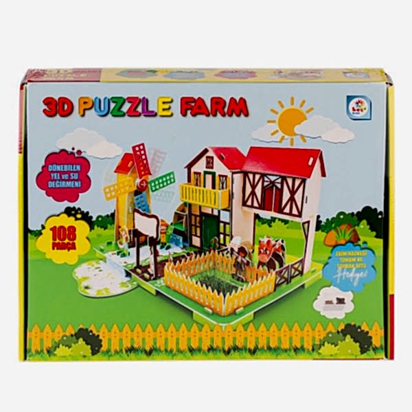 LC0115 3D Boyutlu Çiftlik Puzzle -Laçokids