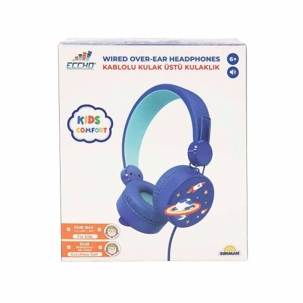 S02002604 -SUN-GLE-ECH-KULAKLIK MİKROFONLU KABLOLU UZAY RESİMLİ MV.