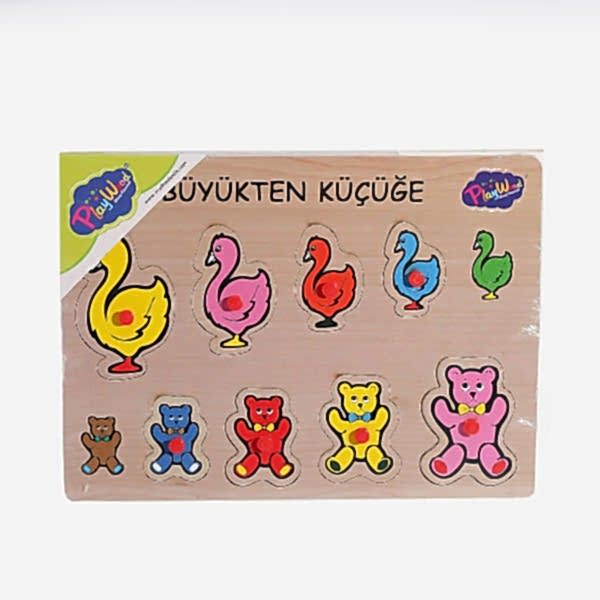 131-132 ONY Ahşap Tutmalı Puzzle Büyükten Küçüğe -Onyıl
