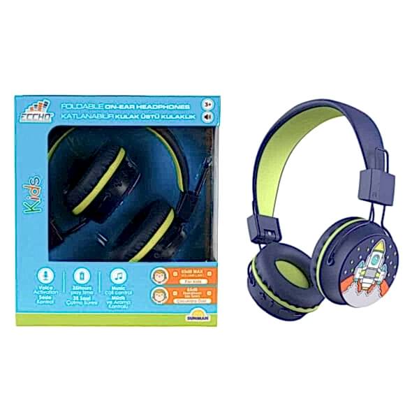 S00090370 -SUN-GLE-ECH-KULAKLIK MİKROFONLU KATLANABİLİR KABLOSUZ ROKET RESİMLİ L