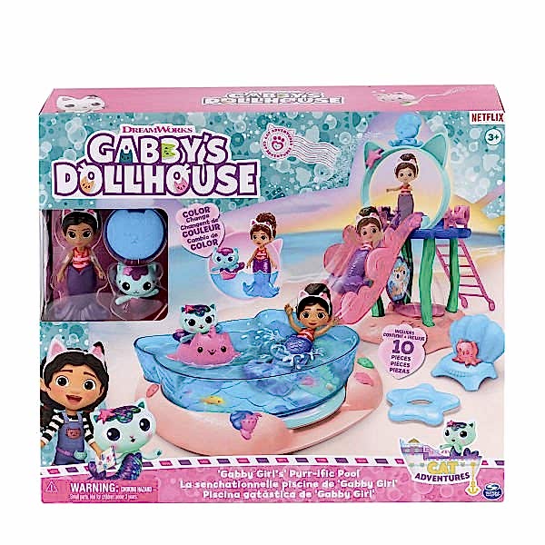 6067878 Gabbys Dollhouse Gabby ve Mercat Purr-ific Havuz Oyun Seti