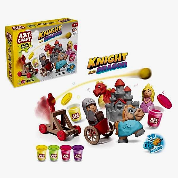 03848 Şövalye ve Ejderha Oyun Hamuru Seti 280 gr -Dede