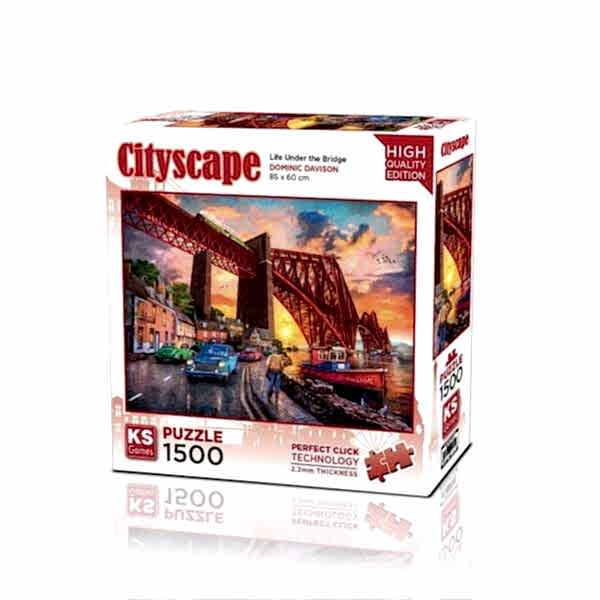 22039 PUZZLE 1500 FORTH BRİDGE AT SUNSET LİFE UNDER THE BRİDGE
