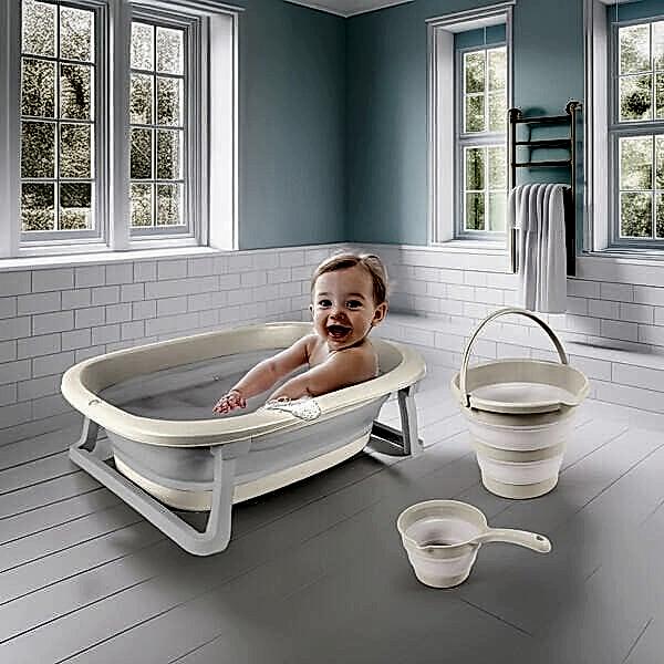 7271 Katlanabilir Banyo Seti 3lü Bej