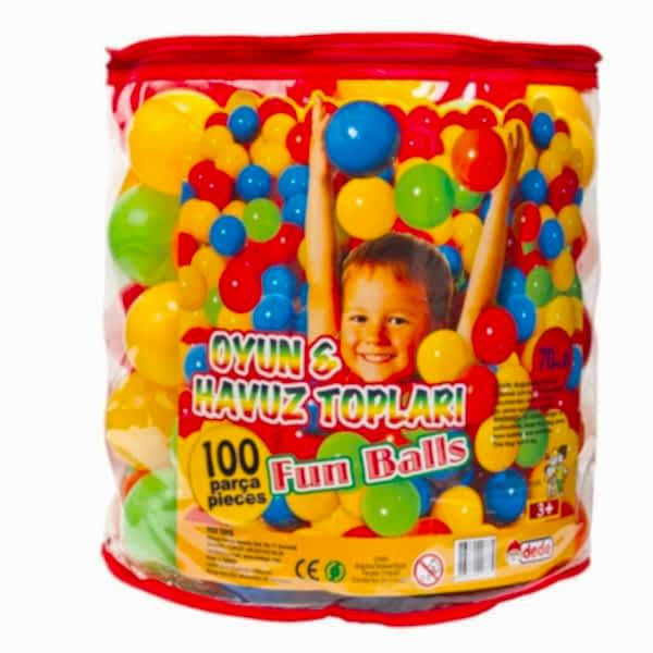 01733 OYUN HAVUZ TOPU 100 LÜ FİLELİ  7CM