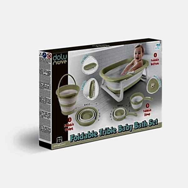 7272 Katlanabilir 3'lü Bebek Banyo Seti  Eco -Yeşil