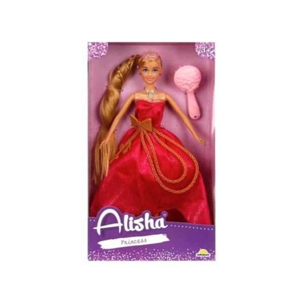 0835 SUN-RST-SIS-MNK Alisha Prenses Uzun Saçlı Aksesuarlı Bebek Set 29 cm 3renk -Sunman