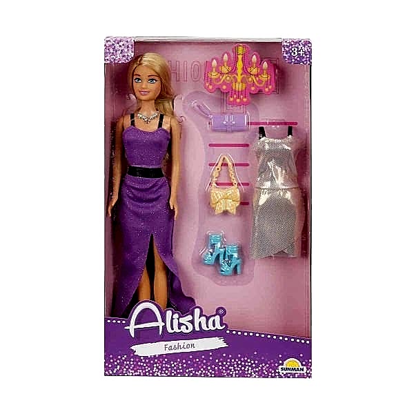 3393 SUN-RST-SIS Minik Alisha Yedek Kıyafetli Bebek Set 29 cm - Sunman