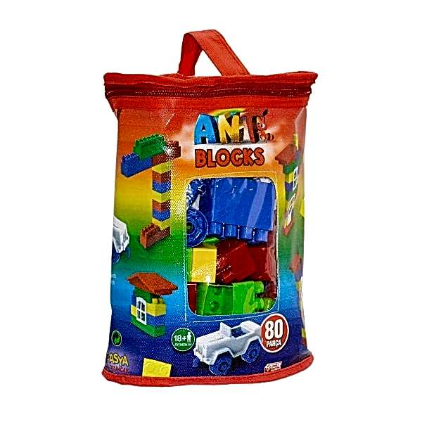 ANT081 Ant Blocks 80 Parça Çantalı Blok Seti