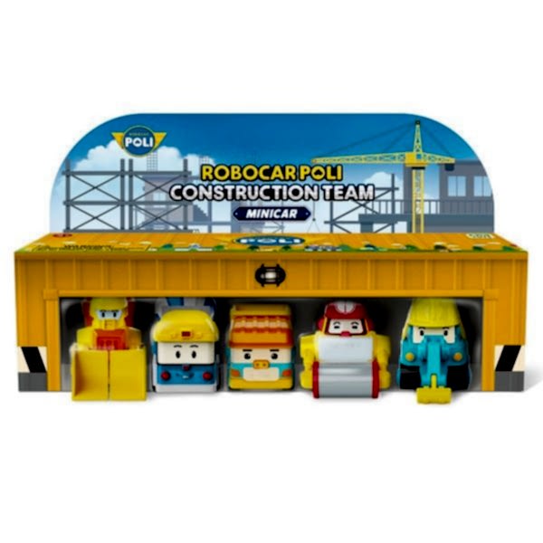 POLI MRT-761 Robocar Poli Mini İnşaat Araçları 5li Set