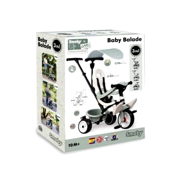 7600741405 Smoby Baby Balade Bej 3 Tekerlekli 3'ü 1 arada Bisiklet +10 ay