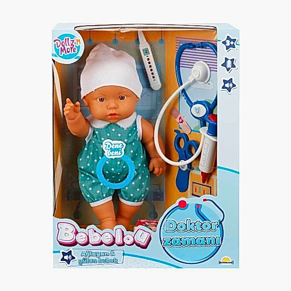 30111 Bebelou Doktor Zamanı Sesli Bebek Seti 35 cm -Sunman(Ürün oyuncaktır)