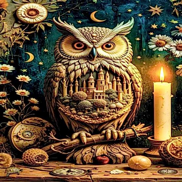 20849 PUZZLE 1000 The Silent Town Watched by the Owl