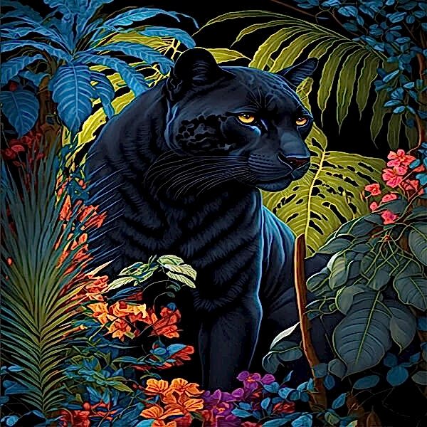 20071 PUZZLE 500 Black Panther With a Tropical