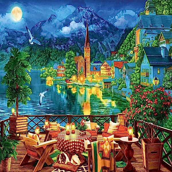 20821 PUZZLE 1000 Evening by the Lake in Hallstatt