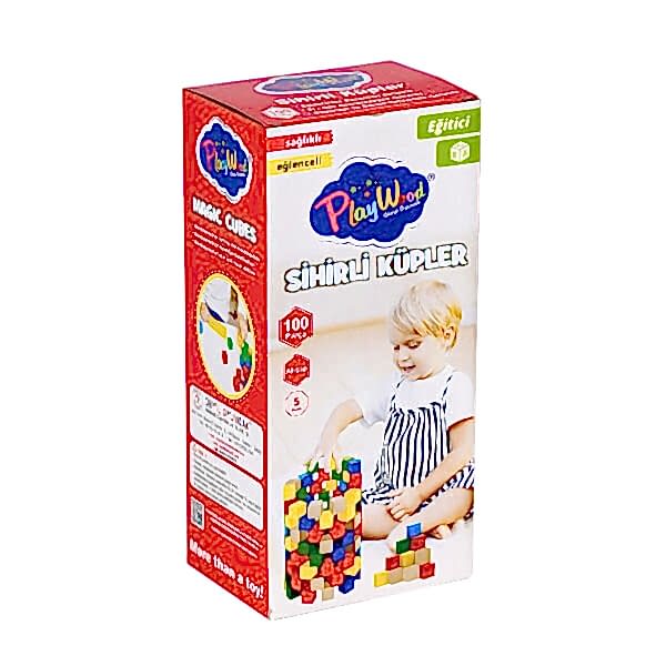 ONY-359 Ahşap Sihirli Küpler 100 Parça -Onyıl Oyuncak
