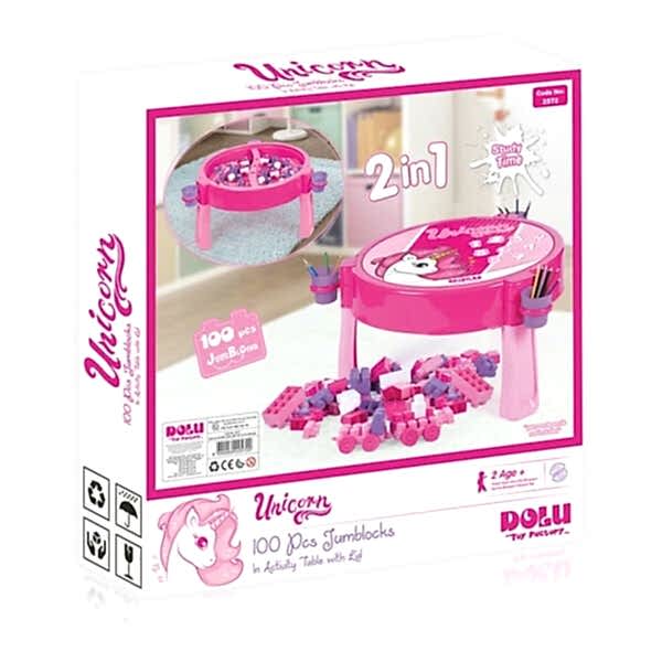 2572 UNICORN 100 PCS BLOKLU AKTIVITE MASASI MONTAJ