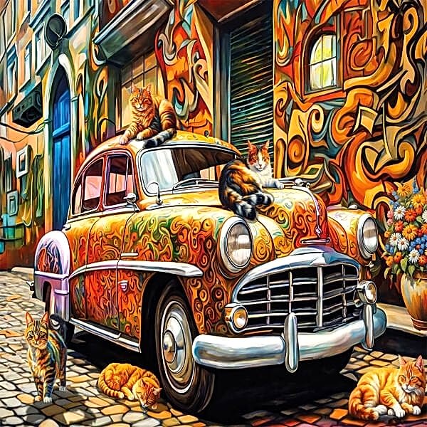 20073 PUZZLE 500 Cats Of The Car