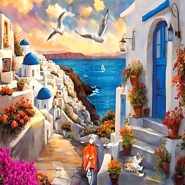 20074 PUZZLE 500 Santorini
