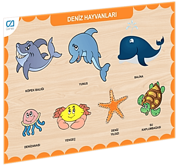 CAAHS-3212 CA GAMES AHŞAP DENİZ HAYVANLARI BUL-TAK