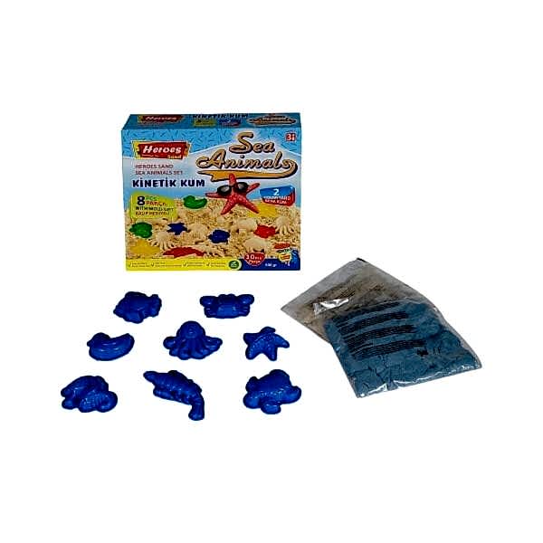 KUM-040 500GR HEROES KİNETİK KUM DENİZ HAYVANLI KALIPLI SET