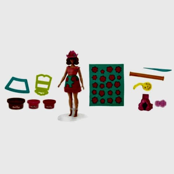G1360 Play-Doh Barbie Çiçek Desenleri ve Püsküller Hamur Oyun Seti +3 yaş