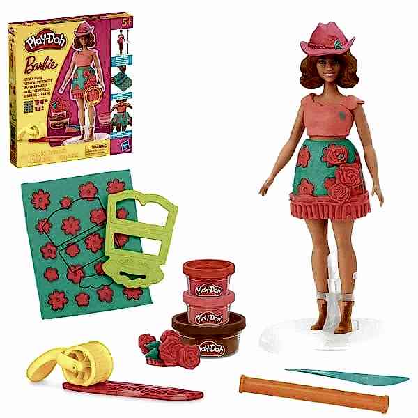 G1360 Play-Doh Barbie Çiçek Desenleri ve Püsküller Hamur Oyun Seti +3 yaş