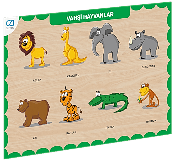 CAAHS-3213 CA GAMES AHŞAP VAHŞİ HAYVANLAR BUL-TAK