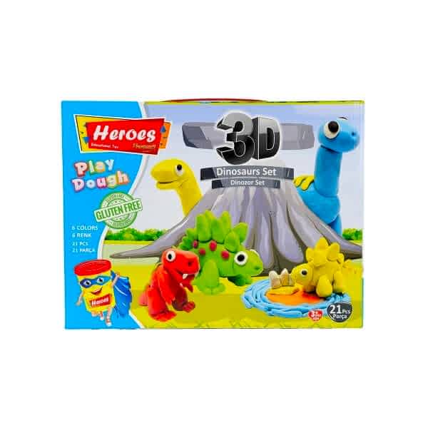 ERN-568 HEROES 3D DİNOZOR OYUN HAMUR SETİ