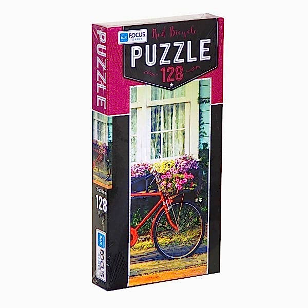 BF201 Mavi Lale, Kırmızı Bisiklet Puzzle 128 Parça