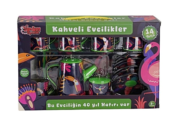 ATF-996-7A-10A 14 PARÇA DESENLİ METAL ÇAY SET