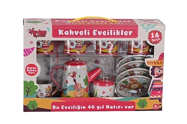 ATF-996-7A-10A 14 PARÇA DESENLİ METAL ÇAY SET