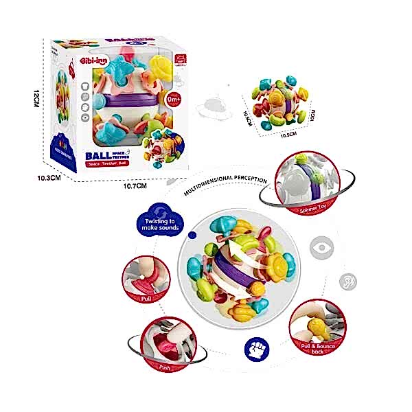 BIB6034-Vardem 6 in 1 Diş Kaşıyıcılı Bebek Topu